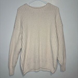 American Eagle Outfitters Cream Knit Pullover
